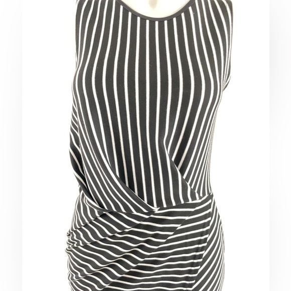 Boohoo Night Stripe Assymetrical Dress - Picture 3 of 6